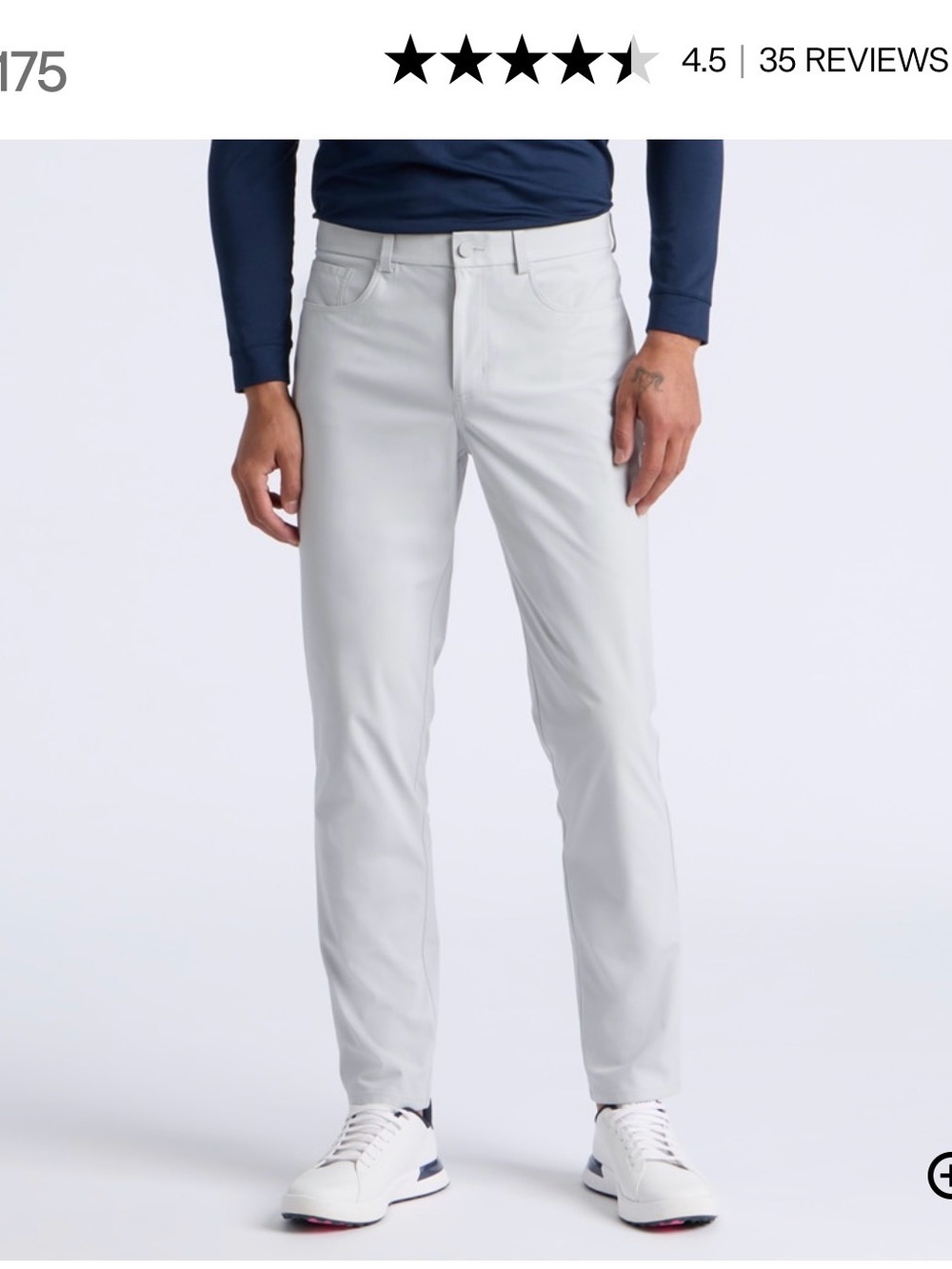 G/FORE Light Gray Slim Golf Chinos